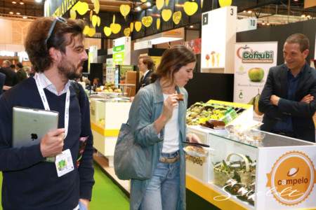 Business photography at the Madrid fair showing interaction with visitors