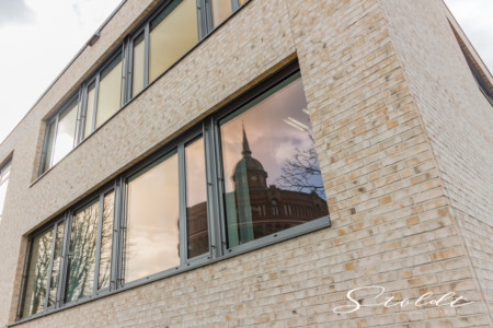 architecture photography of a school building exterior
