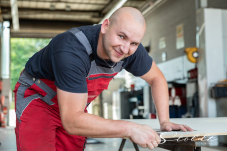 Business photography for transport company Spedition Bode showing employee worker