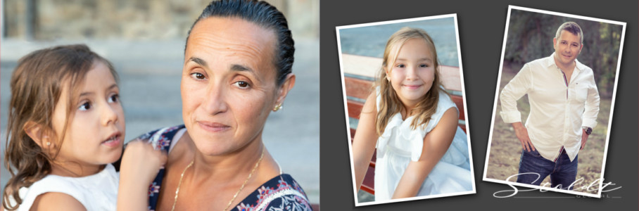 Photo album example of family portraits showing family members