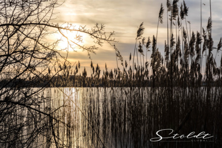 Nature and landscape photography showing a lake at sundown in Germany