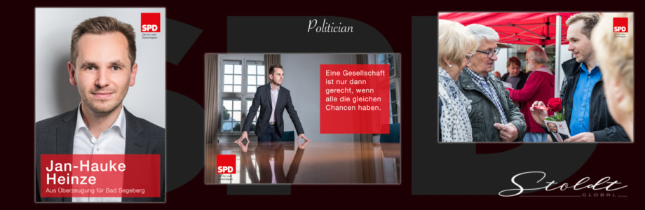 Portrait collage of a politician