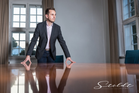 Politician in a conference room