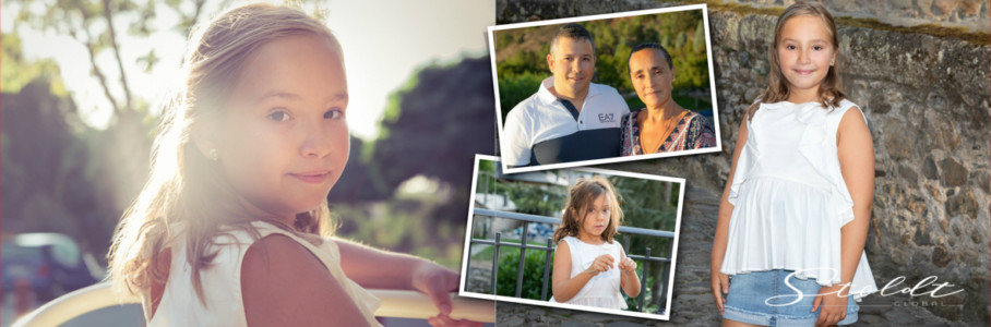 Photo album example of family portraits showing family members