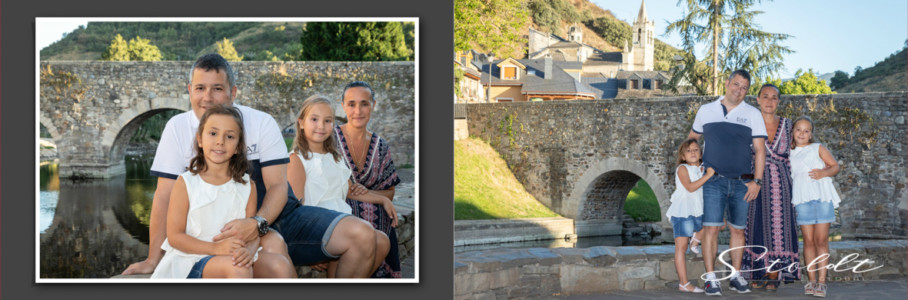 Photo album example of family portraits showing family members